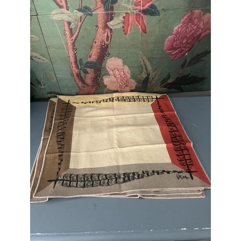 Vintage Vera Neumann Cloth Napkins Set of 4 MCM Abstract Linen 15